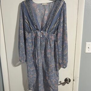 Derek Heart Blue and Pink Pattern Cover Up